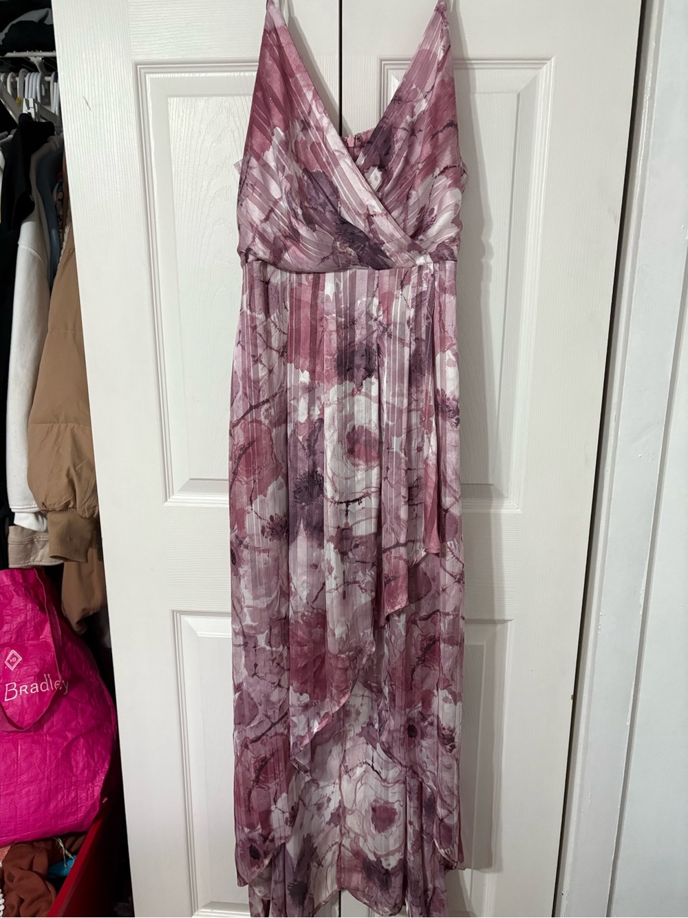 Lulu’s Women's Pink Floral Hi Low Maxi Dress